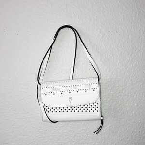 Women's SV Crossbody White Purse  Multi Pocket Bag Wallet Purse Multi Purpose